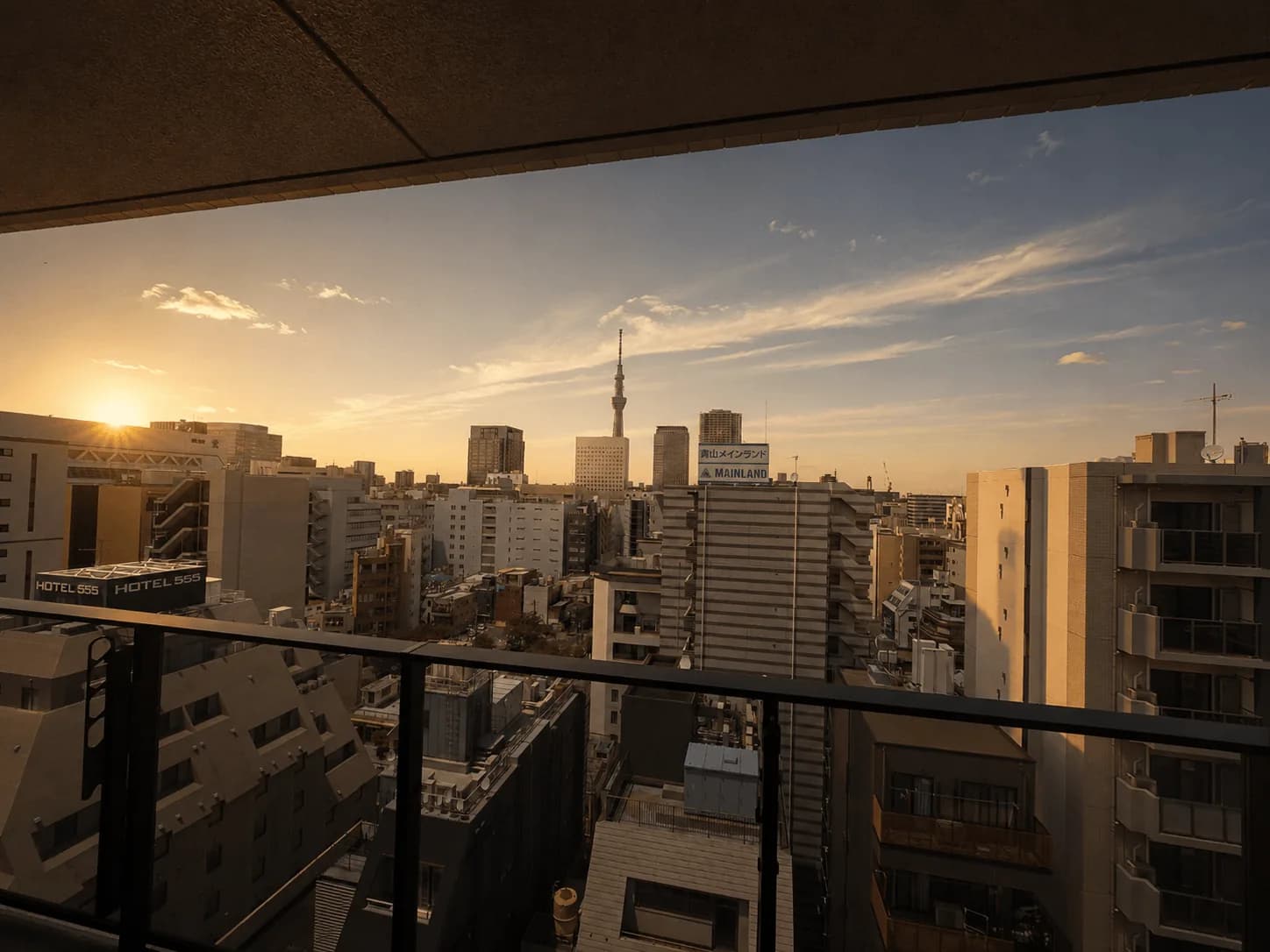 Kinshicho neighborhood skyline at dusk